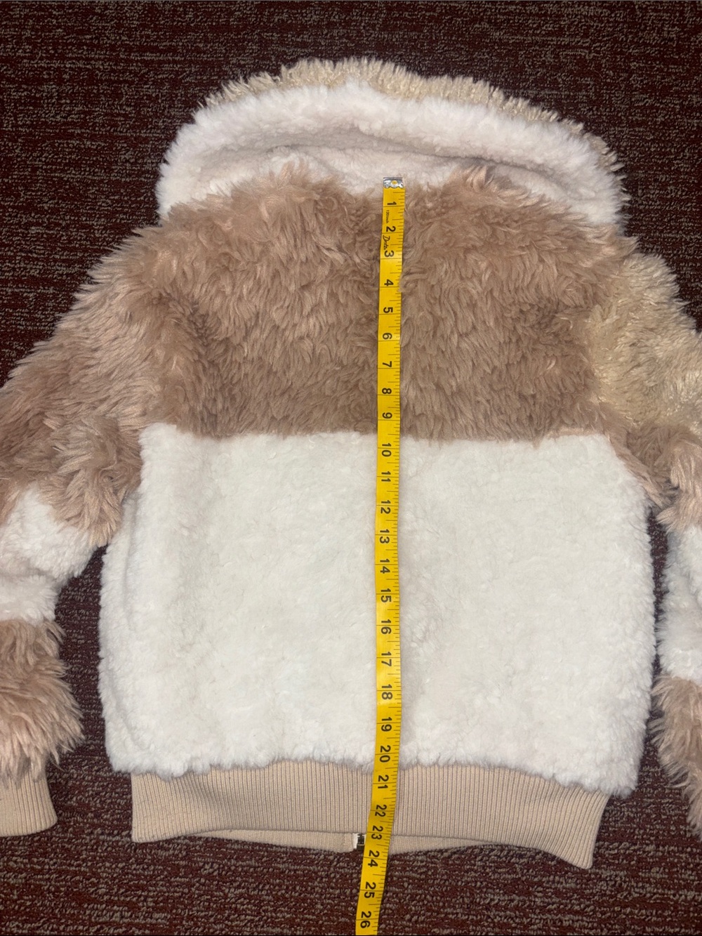 Avec les Filles jacket colorblock Sherpa bomber jacket large collar faux fur - Picture 13 of 14